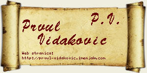 Prvul Vidaković vizit kartica